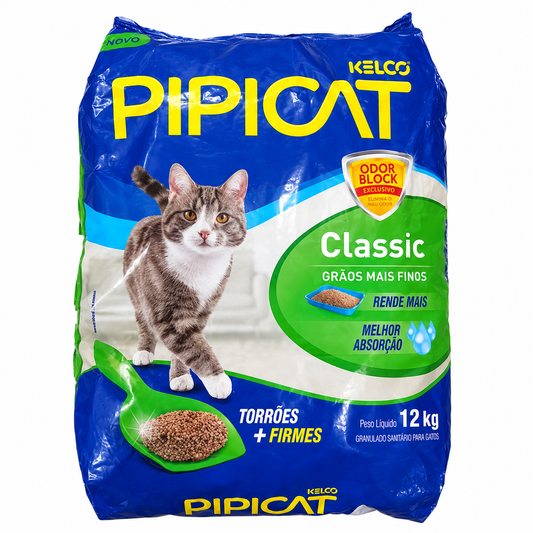 Areia Higiênica Para Gatos Pipicat Classic 12 kg