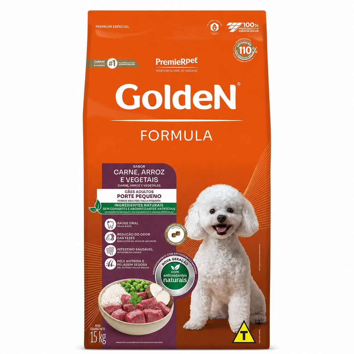 Ração Golden Fórmula Cães Adultos Raças Pequenas Carne e Arroz Mini Bits 15kg