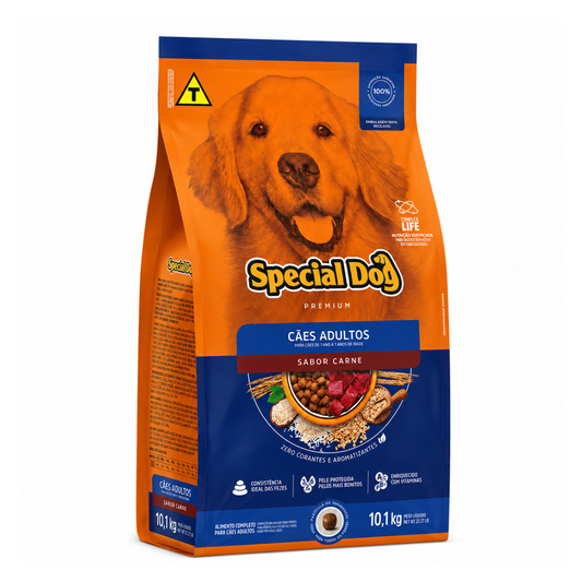 Alimento Special Dog Premium Cães Adulto De Todos Os Tamanhos Sabor Carne De 10kg