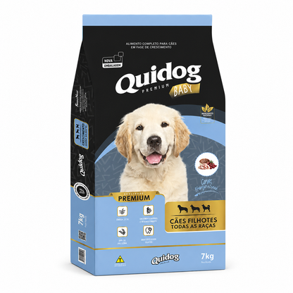Ração Premium Quidog Baby 7kg Cachorro Filhote Sabor Carne Para Crescimento Saudável