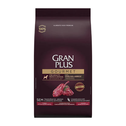 Racao Gran Plus Gourmet Cães Adultos Raças Médias e Grandes Ovelha e Arroz 15kg