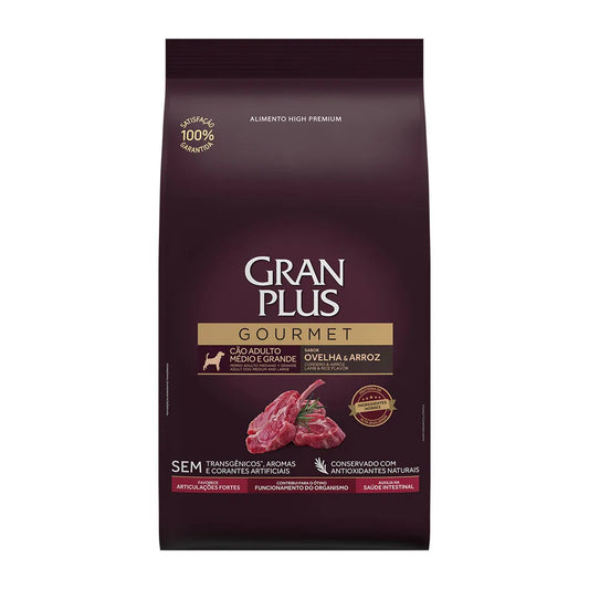 Racao Gran Plus Gourmet Cães Adultos Raças Médias e Grandes Ovelha e Arroz 15kg