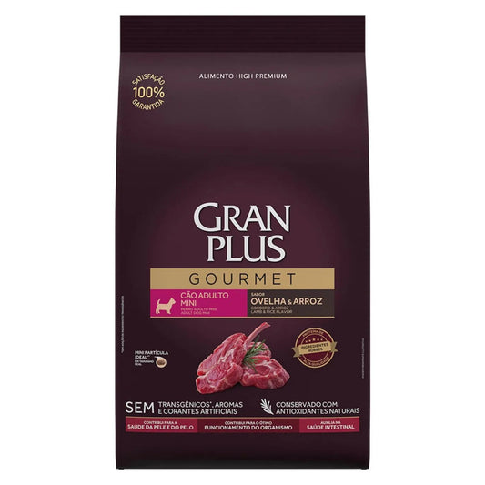 Racao Gran Plus Gourmet Cães Adultos Raças Mini e Pequeno Ovelha e Arroz 15kg